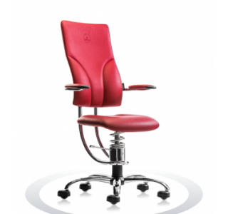 Ergonomische bureaustoel Spinalis Apollo Chrome rood