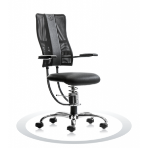 Ergonomische bureaustoel Spinalis Hacker Crome zwart