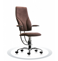 Ergonomische werk- en bureaustoelen Spinalis Navigator Chrome bruin