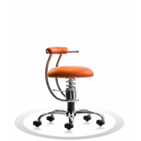 Ergonomische werkstoel Spinalis Smart Chrome oranje