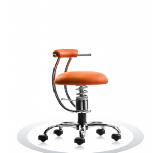 Ergonomische werkstoel Spinalis Smart Chrome oranje