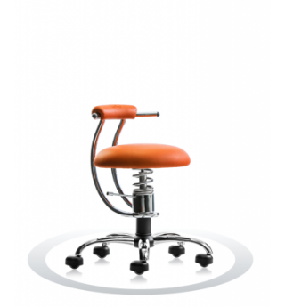 Ergonomische werkstoel Spinalis Smart Chrome oranje