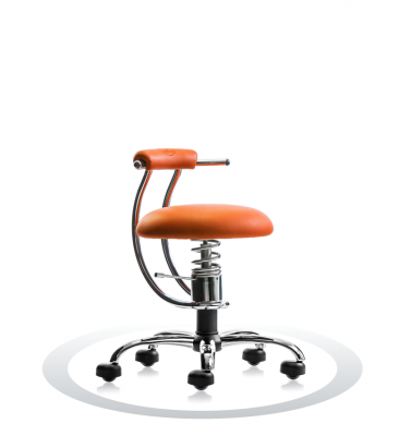 Ergonomische werkstoel Spinalis Smart Chrome oranje