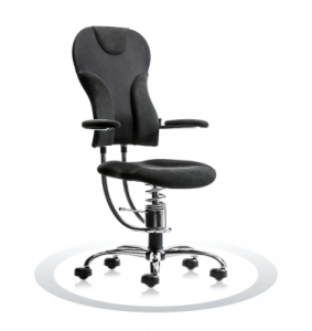 Ergonomische bureaustoel Spinalis Spider Chrome zwart