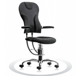 Ergonomische bureaustoel Spinalis Spider Chrome zwart