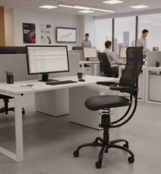 Spinalis Hacker Zwart actieve bureustoel